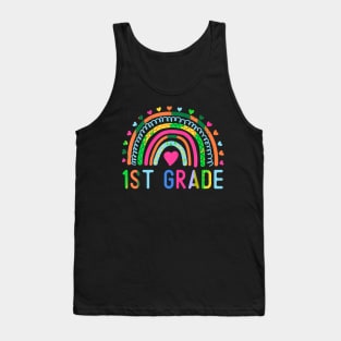 1St Grade Rainbow Girls Boys Eacher Hello First Grade Squad Tank Top